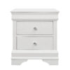 24" White Shagreen Two Drawer Solid Wood Nightstand
