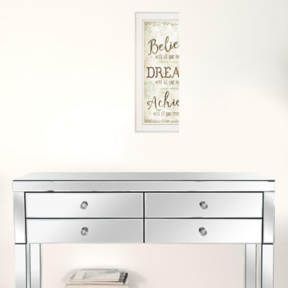 Believe 2 White Framed Print Wall Art