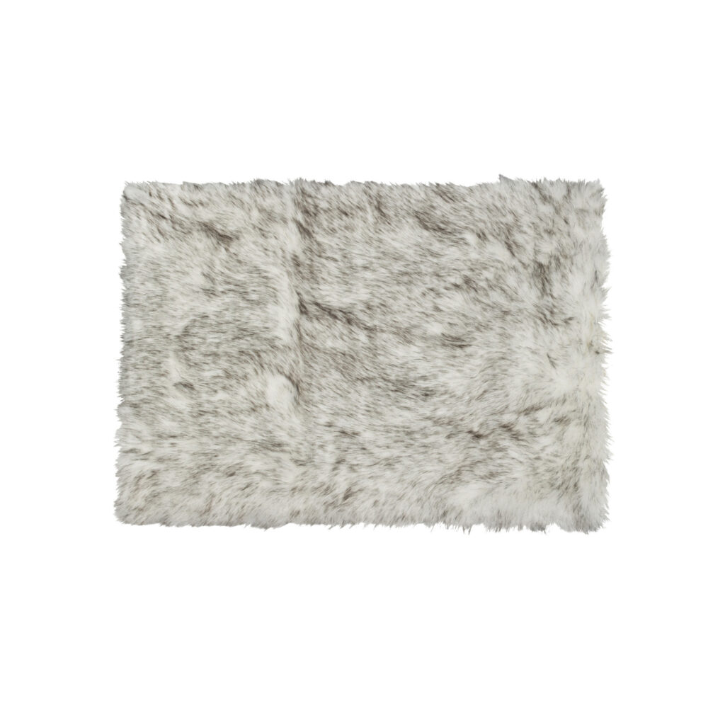 5' x 8' Gray Faux Sheepskin Printed Area Rug