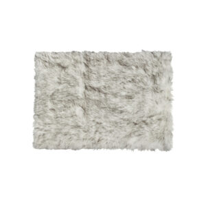 5' x 8' Gray Faux Sheepskin Printed Area Rug
