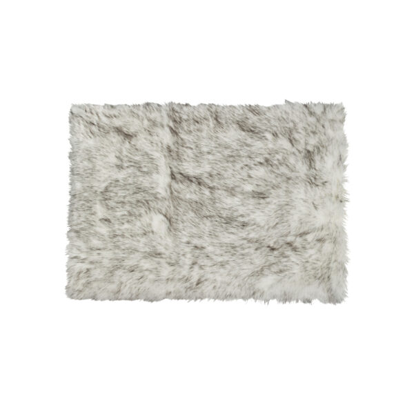 5' x 8' Gray Faux Sheepskin Printed Area Rug