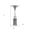48000 BTU Silver Steel Propane Cylindrical Pole Standing Patio Heater