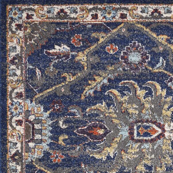 5'X8' Royal Blue Machine Woven Traditional Indoor Area Rug