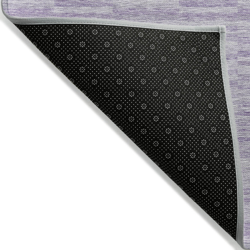 8' X 10' Plum And Purple Striped Washable Indoor Outdoor Area Rug