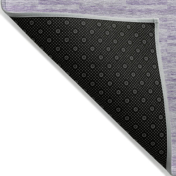 8' X 10' Plum And Purple Striped Washable Indoor Outdoor Area Rug