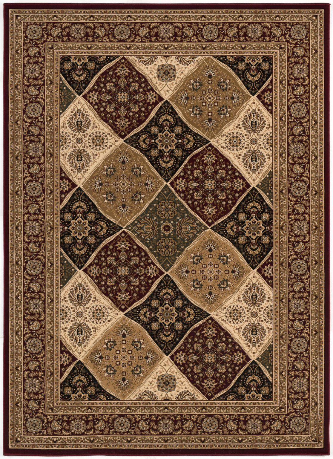 2’ x 13’ Red Decorative Diamonds Runner Rug