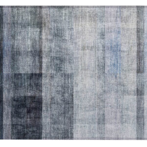 2' X 3' Navy and Gray Ombre Washable Non Skid Indoor Outdoor Area Rug