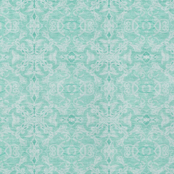 10' X 14' Turquoise And Teal Blue Medallion Washable Indoor Outdoor Area Rug
