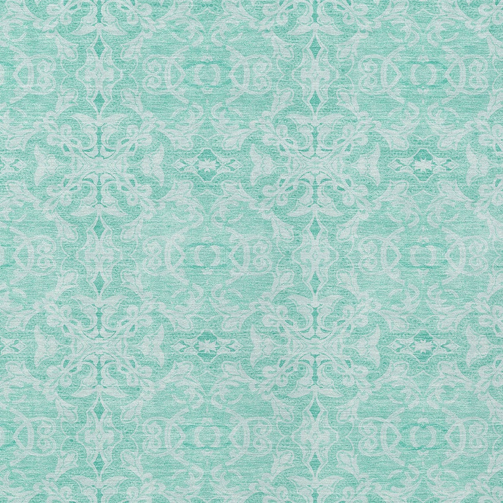 10' X 14' Turquoise And Teal Blue Medallion Washable Indoor Outdoor Area Rug