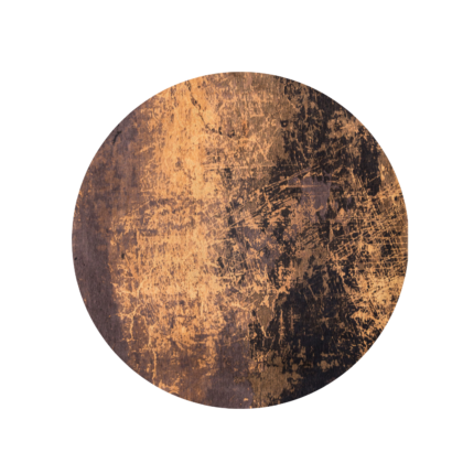 8' Yellow and Brown Round Abstract Non Skid Area Rug