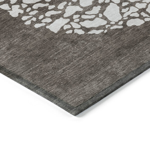 5' X 8' Taupe Brown And Ivory Abstract Washable Indoor Outdoor Area Rug