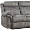 87" Gray And Black Velvet Reclining USB Sofa