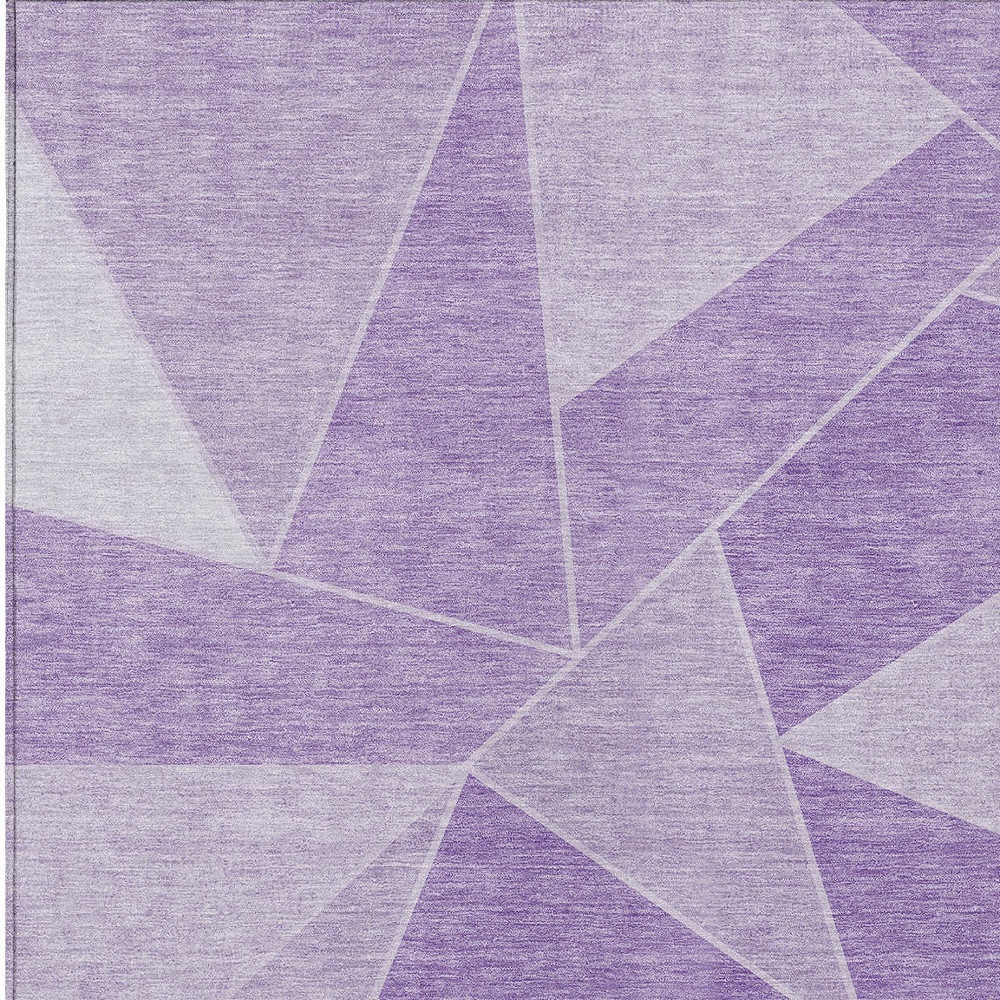 10' X 14' Lilac And Purple Geometric Washable Indoor Outdoor Area Rug