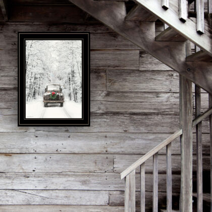 Antique Christmas 2 Black Framed Print Wall Art