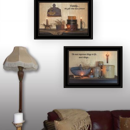 Set Of Two Family Forever 2 Black Framed Print Wall Art
