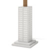 63" White Polyresin Floor Lamp With White Linen Shade