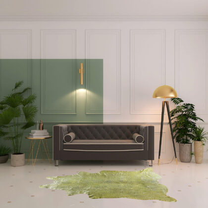 5' x 7' Green and Silver Cowhide Hand Knotted Area Rug