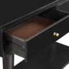 42" Black Floor Shelf Console Table With Shelves And Drawers