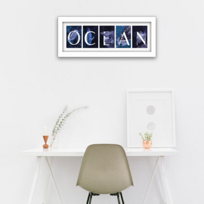 Ocean 1 White Framed Print Wall Art