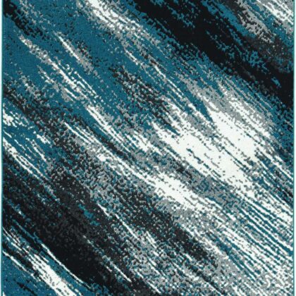 5' X 8' Grey Or Blue Abstract Area Rug