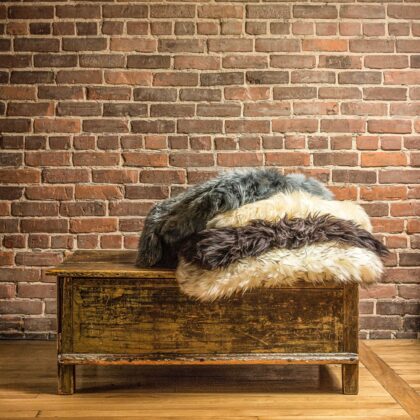 2' X 3' Black New Zealand Natural Sheepskin Rug