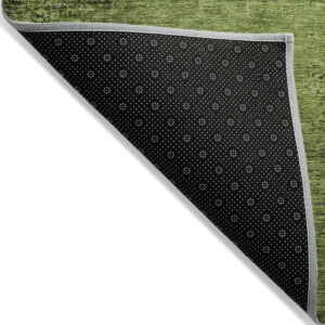 3' X 5' Green Abstract Washable Non Skid Indoor Outdoor Area Rug
