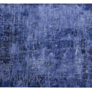 2' X 3' Navy Blue Abstract Washable Non Skid Indoor Outdoor Area Rug