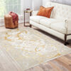 8' x 11' Gold Abstract Area Rug