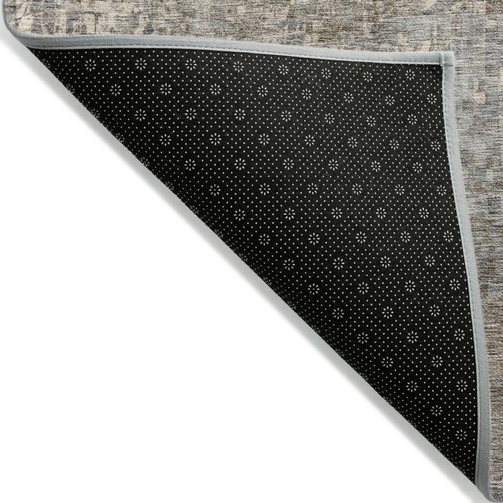 5' X 8' Beige Gray And Taupe Abstract Washable Indoor Outdoor Area Rug