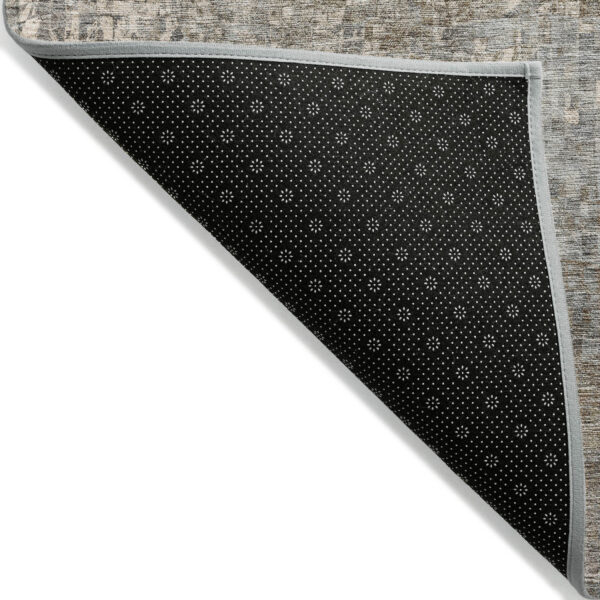 5' X 8' Beige Gray And Taupe Abstract Washable Indoor Outdoor Area Rug