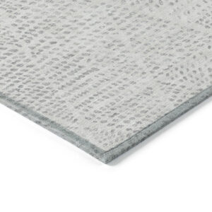 5' X 8' Silver And Ivory Geometric Washable Indoor Outdoor Area Rug