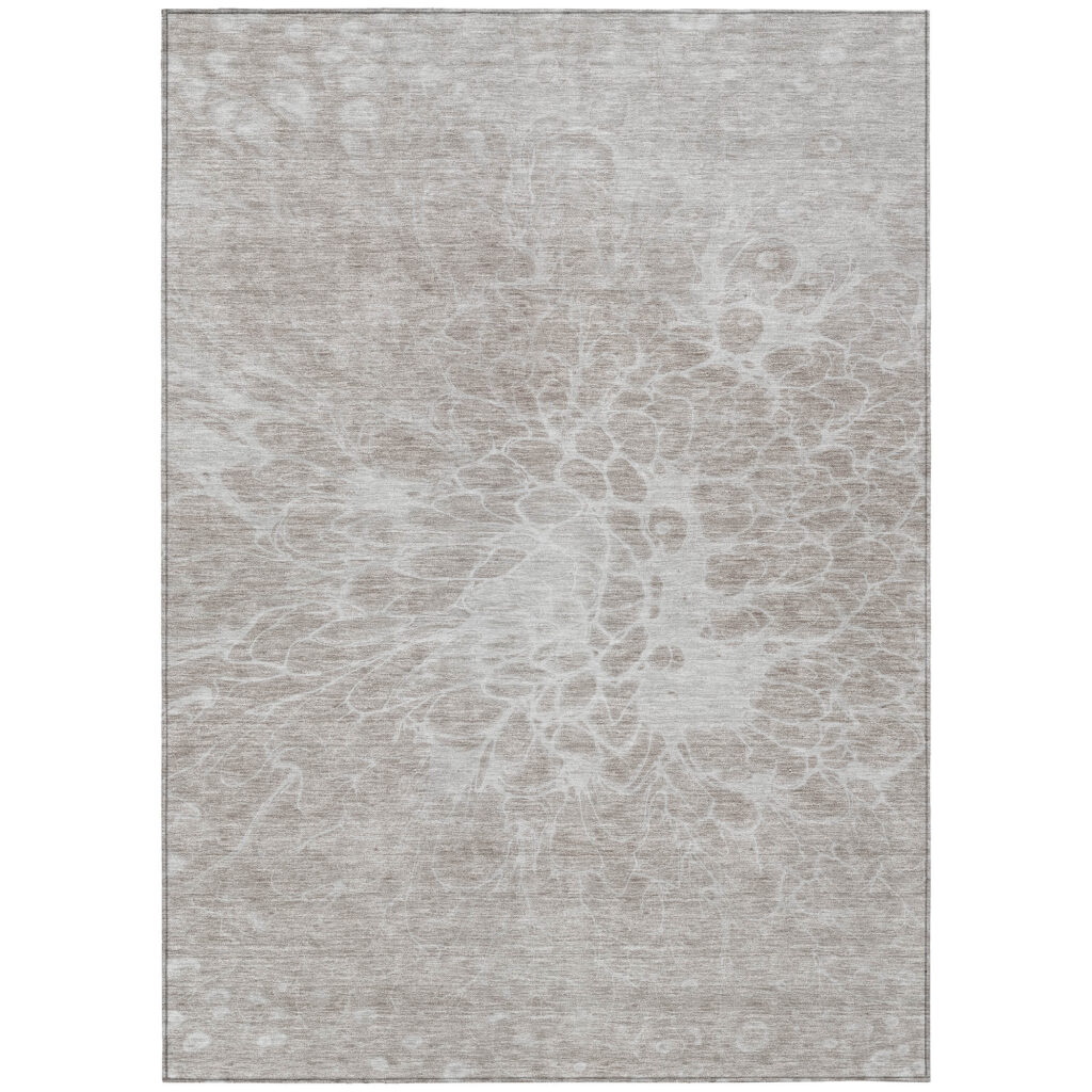 8' X 10' Taupe Beige And Ivory Abstract Washable Indoor Outdoor Area Rug