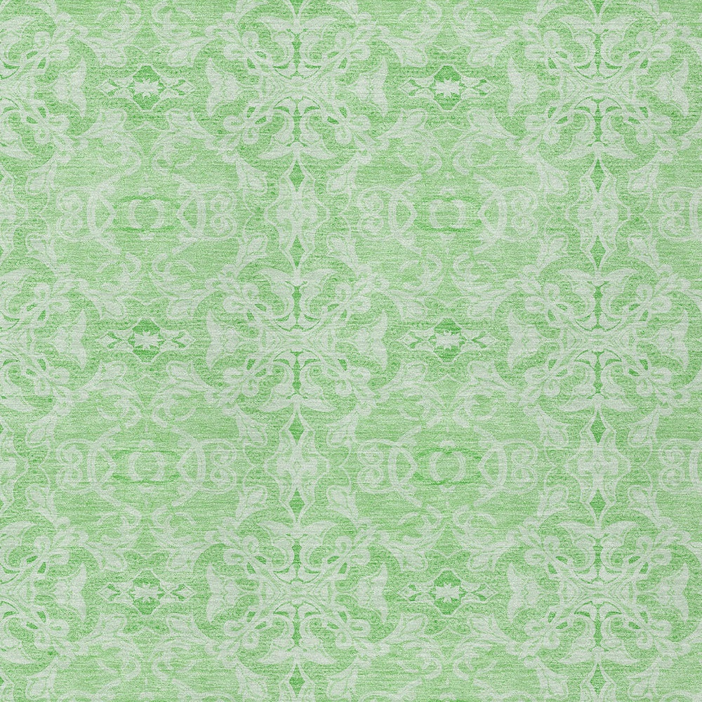 10' X 14' Lime Green And Green Medallion Washable Indoor Outdoor Area Rug