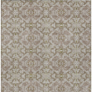 3' X 5' Brown Beige And Taupe Medallion Washable Indoor Outdoor Area Rug