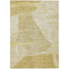 3' X 5' Wheat Gold And Ivory Abstract Washable Indoor Outdoor Area Rug