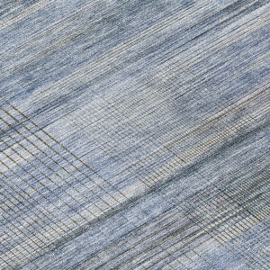 8' Denim Blue And Sky Blue Round Striped Washable Indoor Outdoor Area Rug