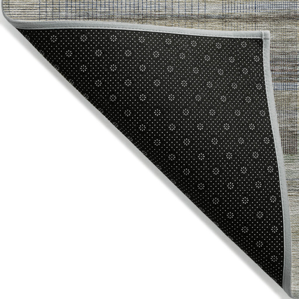 5' X 8' Khaki Tan And Beige Striped Washable Indoor Outdoor Area Rug