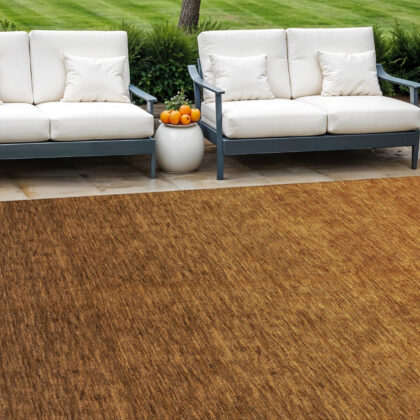 9' X 12' Chocolate And Brown Ombre Washable Indoor Outdoor Area Rug