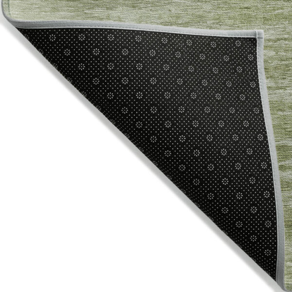 5' X 8' Artichoke Green And Fern Green Abstract Washable Indoor Outdoor Area Rug