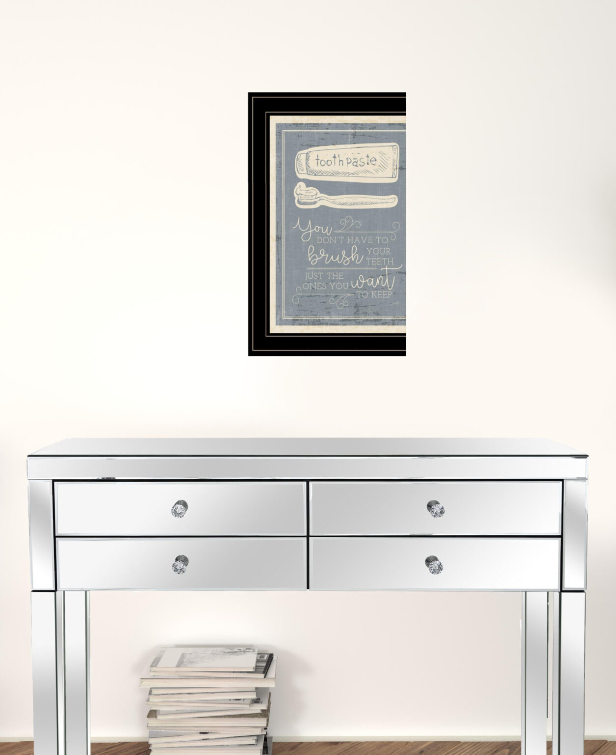 Brush Teeth 4 Black Framed Print Wall Art