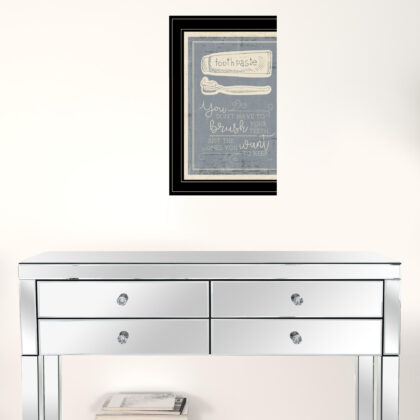 Brush Teeth 4 Black Framed Print Wall Art