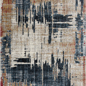 8' X 11' Blue And Ivory Abstract Area Rug