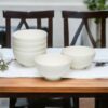 White Six Piece Porcelain Service For Six Bowl Set
