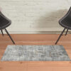 2' x 3' Gray and Orange Abstract Power Loom Area Rug