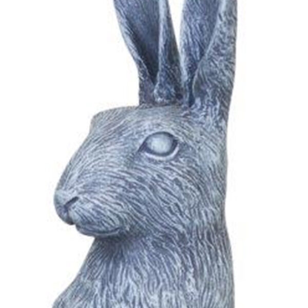 11" Gray and White Polyresin Rabbit Figurine