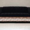 72" Black Velvet Sofa