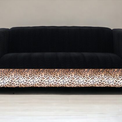 72" Black Velvet Sofa