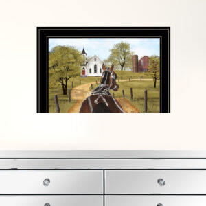 Amish On Sunday Drive 2 Black Framed Print Wall Art