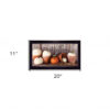 Welcome Pumpkin Shelf 3 Black Framed Print Wall Art