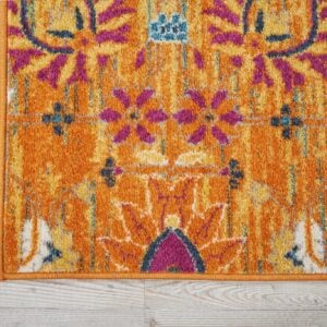 8’ X 10’ Sun Gold And Navy Distressed Area Rug